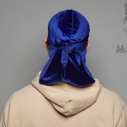 Durag en Velours Bleu de Mansa's Fashion & Clothing