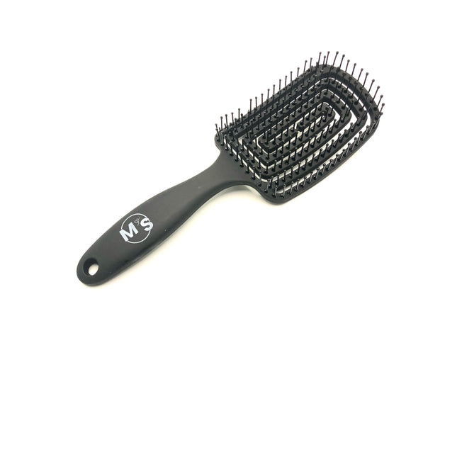 Brosse à cheveux noir incurvée pour coiffage démêlage et bouclage 